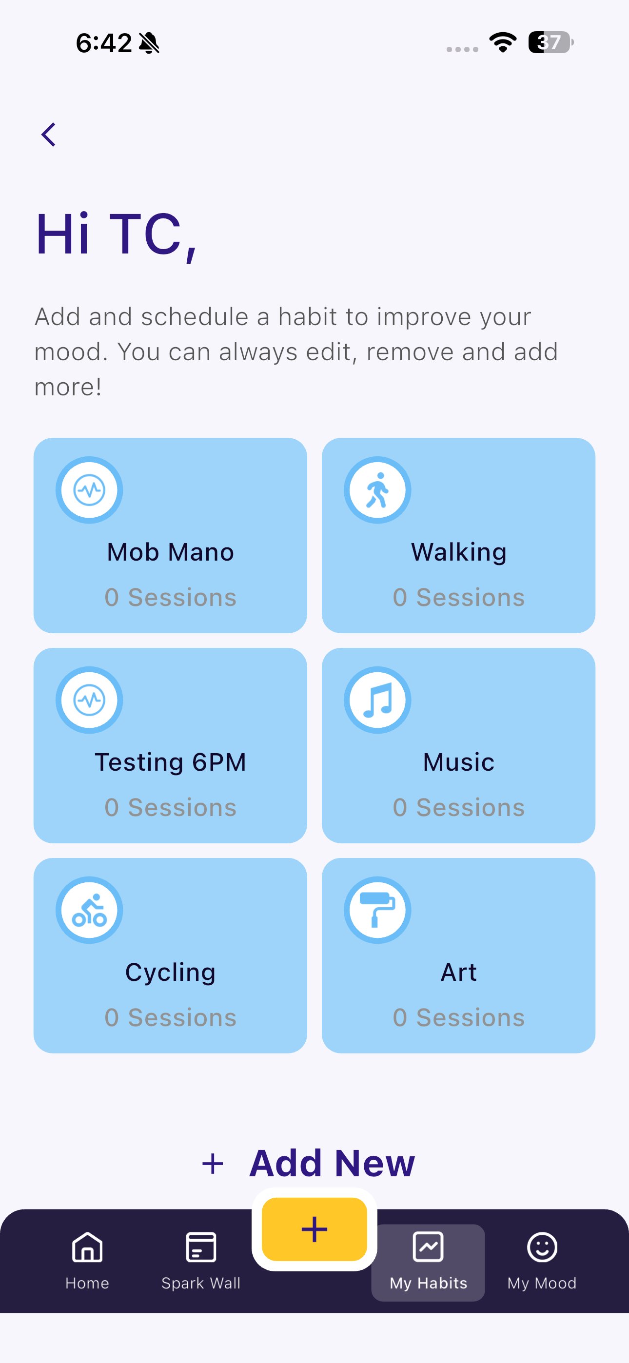 Spark — Habit & mood tracking dashboard